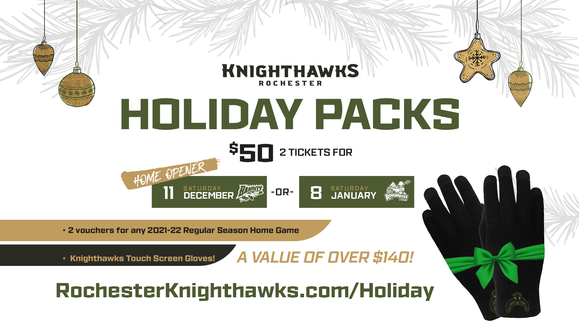 Knighthawks Holiday Packs On Sale Now Rochester Knighthawks Rochesterknighthawks Com